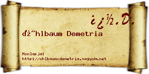 Öhlbaum Demetria névjegykártya